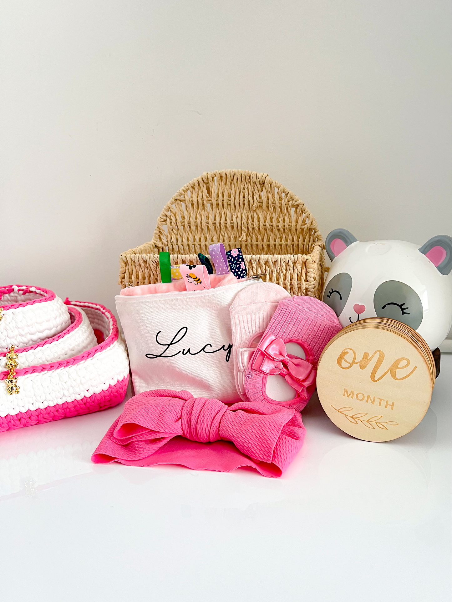 3 Pink Baby Essentials Organiser