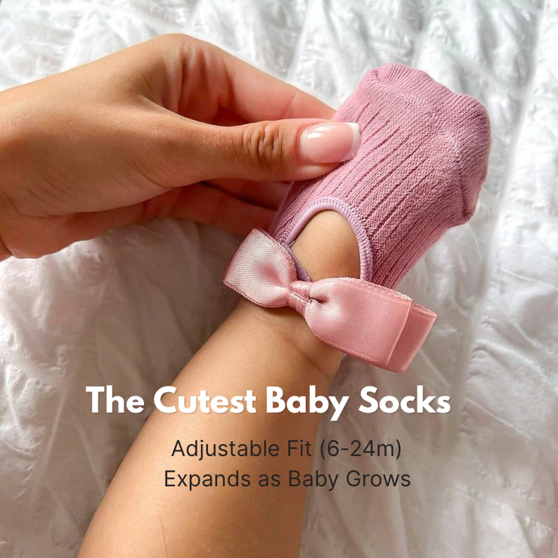 Baby Girl Gift Box - Satin Bow Socks & Hair Clips