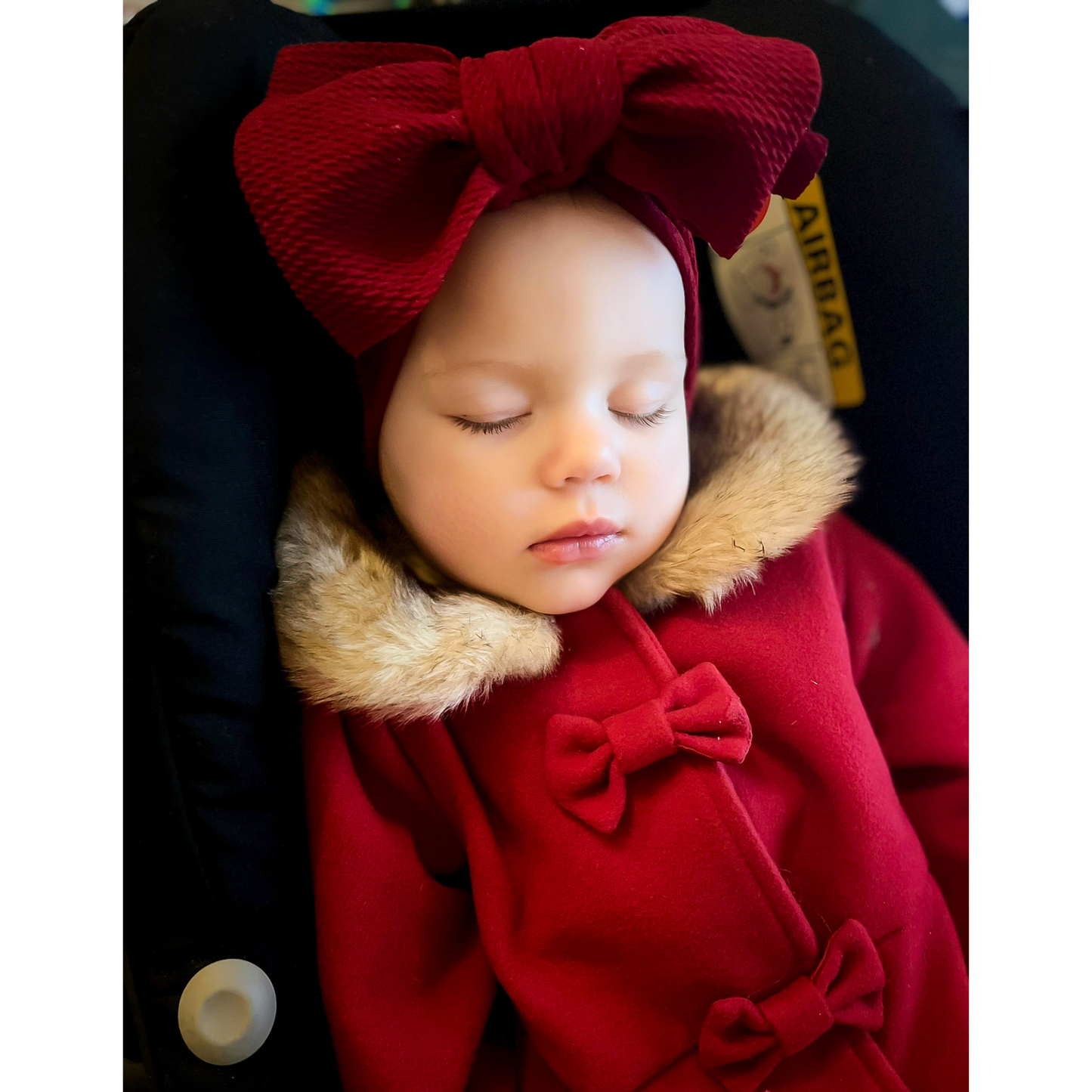 Large Bow Headband - Burgundy