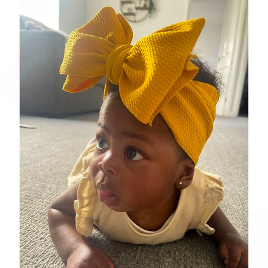 Big Bow Headband - Mustard