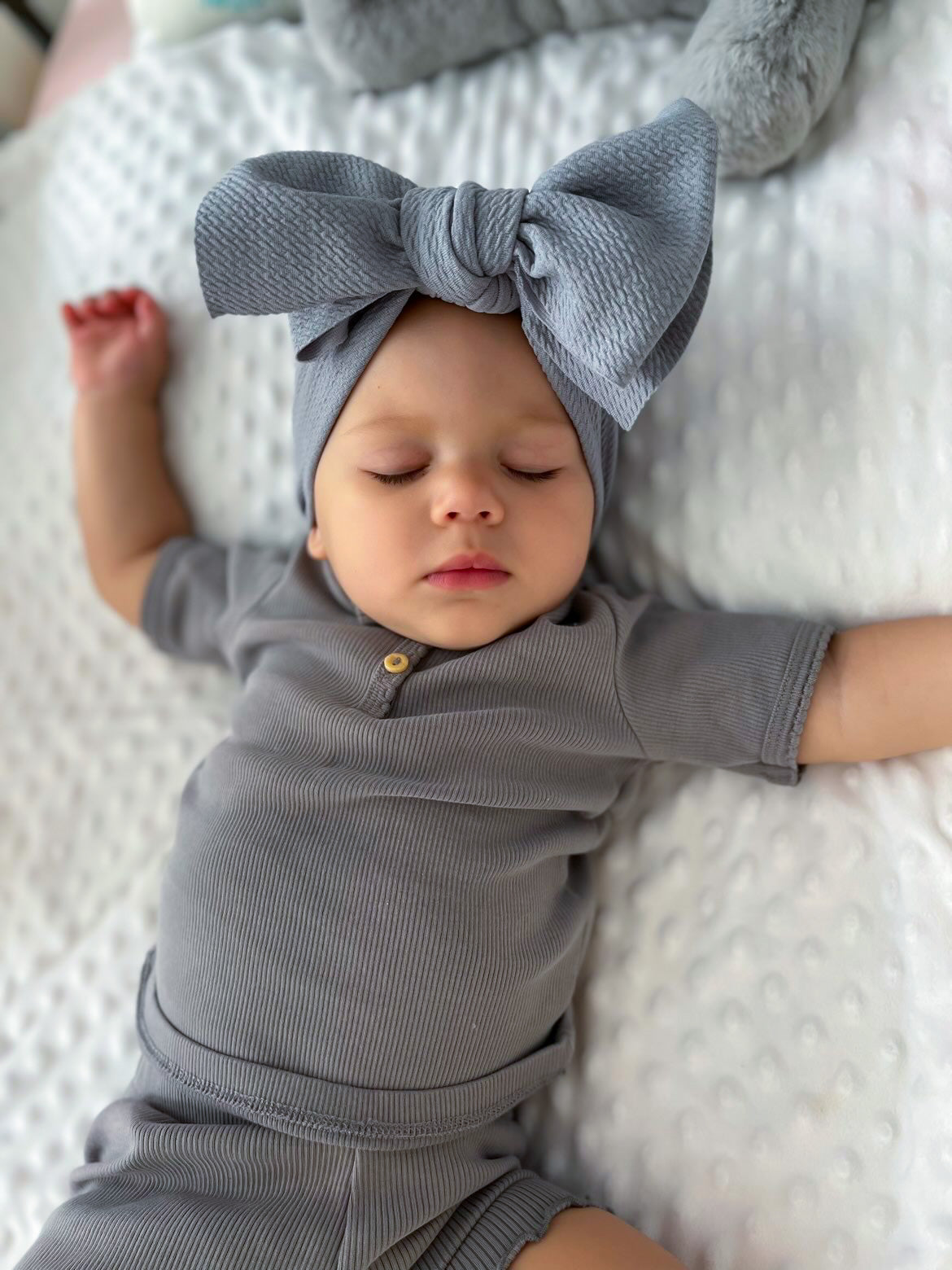 Big Bow Headband - Grey