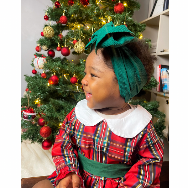 Big Bow Headband - Dark Green