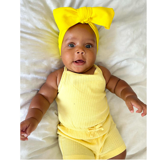 Large Bow Headband - Yellow