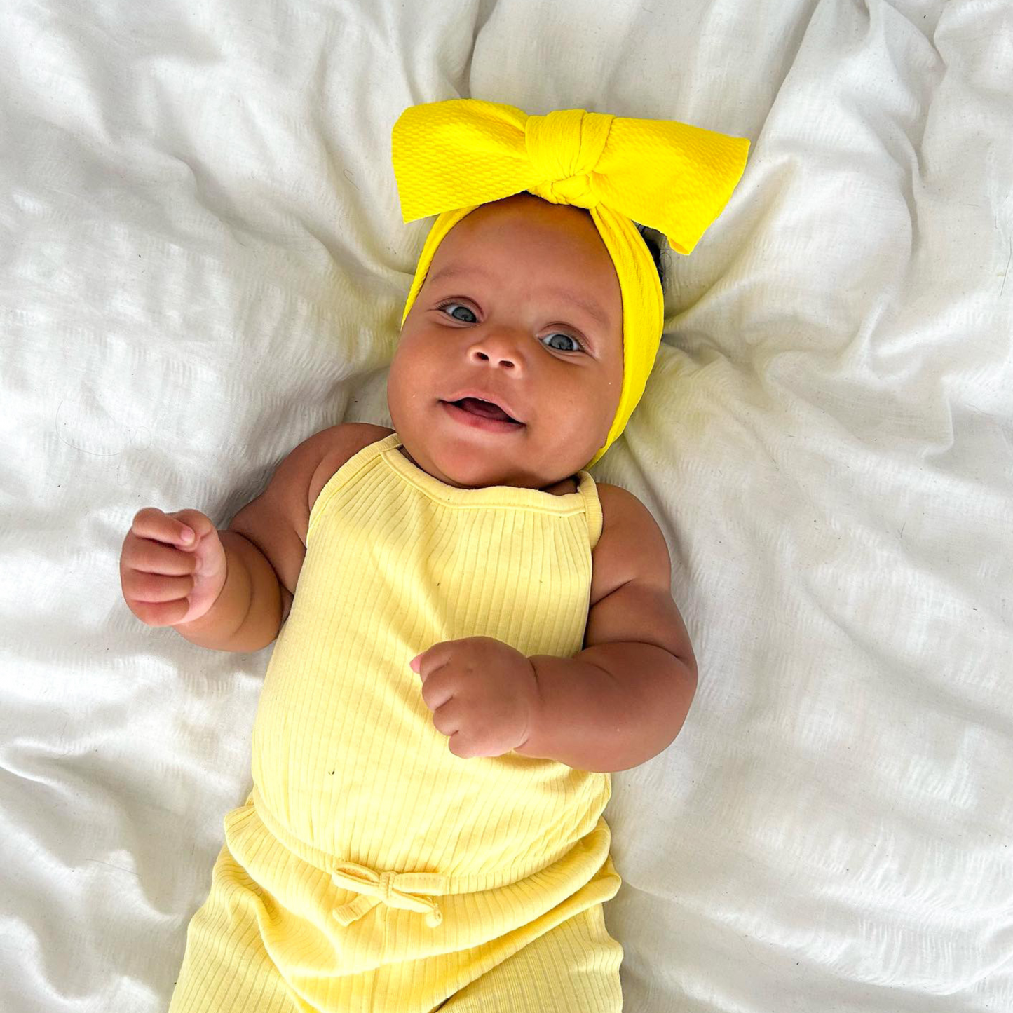 Large Bow Headband - Yellow