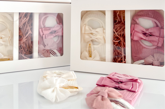 Baby Girl Gift Box - Satin Bow Socks & Hair Clips
