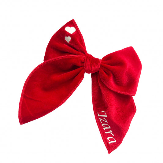 Personalised Red Velvet Hair Clip