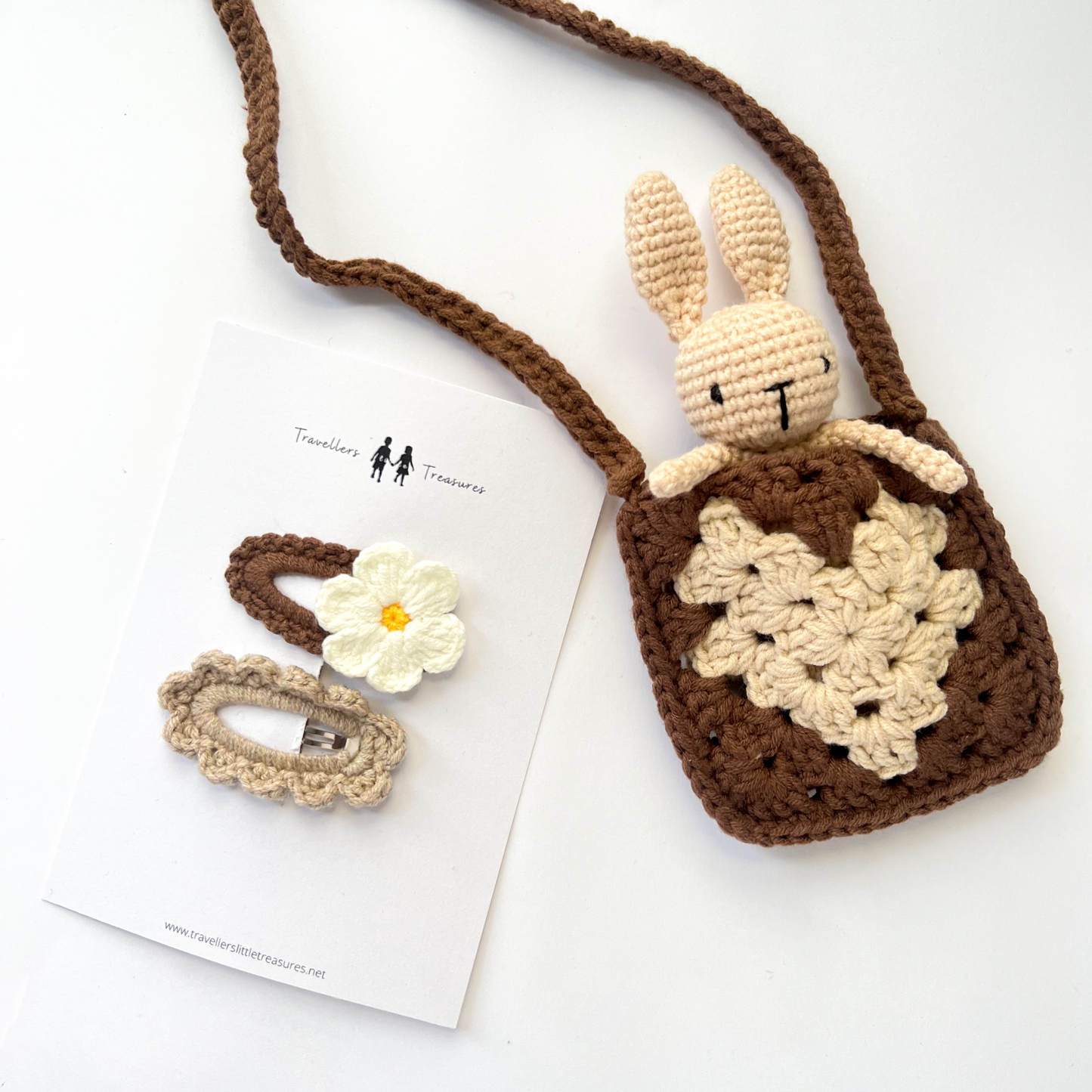 Bunny Cross Body Bag - Brown & Oat