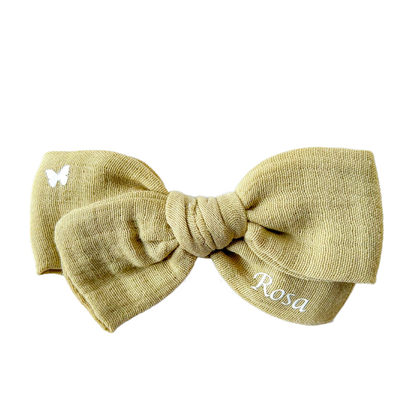 Personalised Bow Headband - Khaki