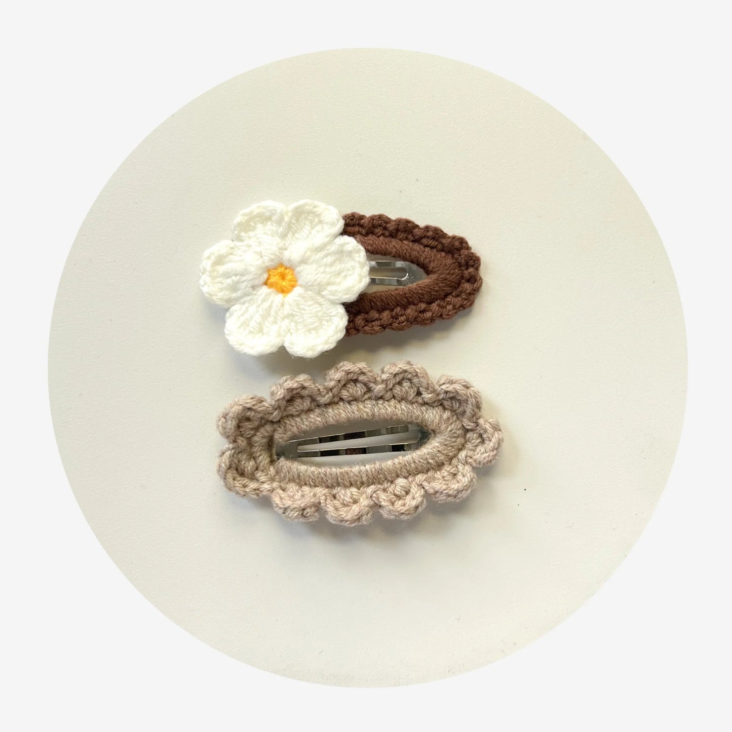 Crochet Snap Hair Clip - Flower Set