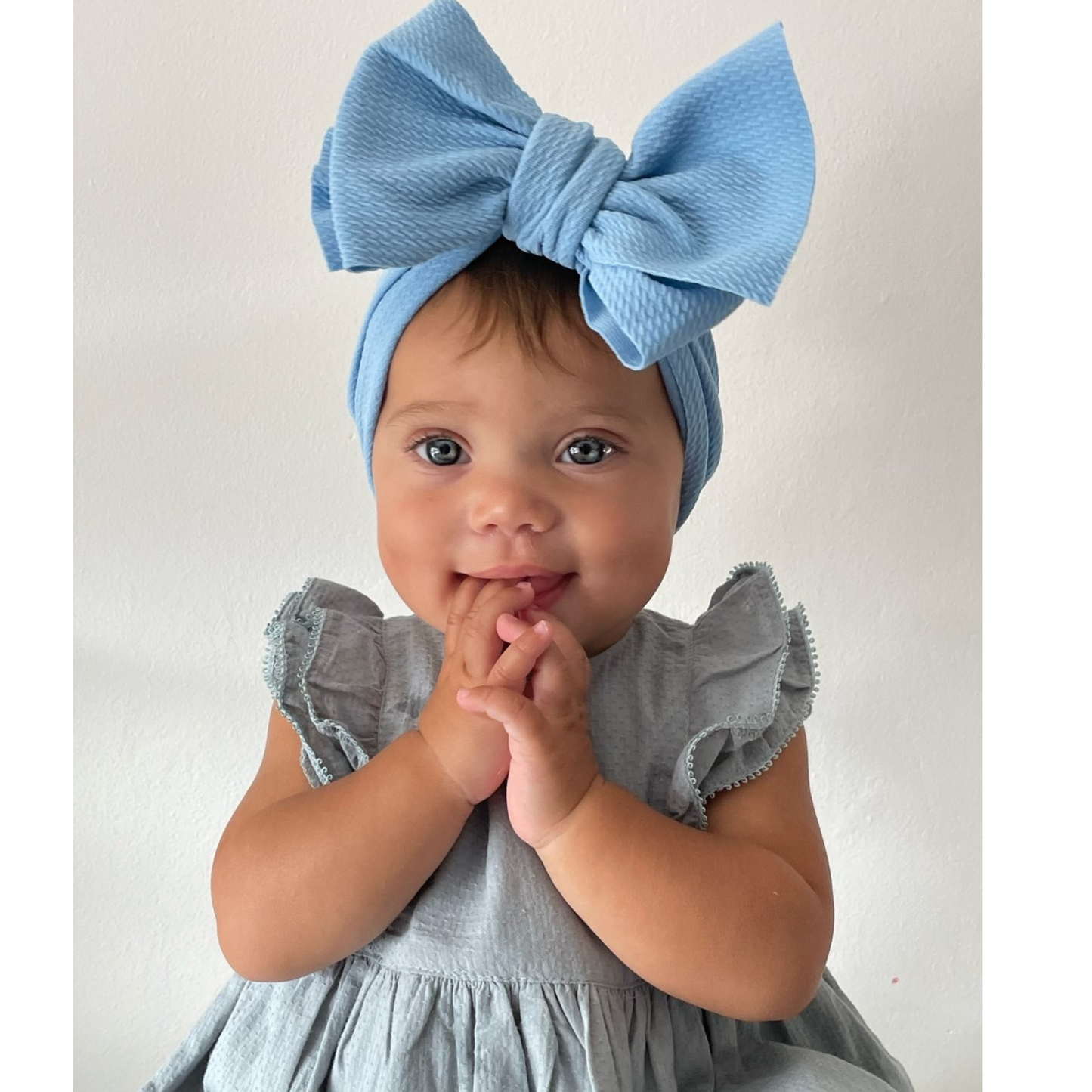 Large Bow Headband - Blue