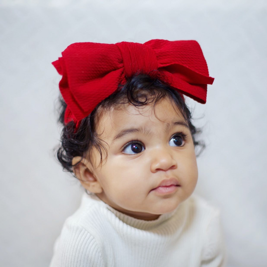 Large Bow Headband - Burgundy