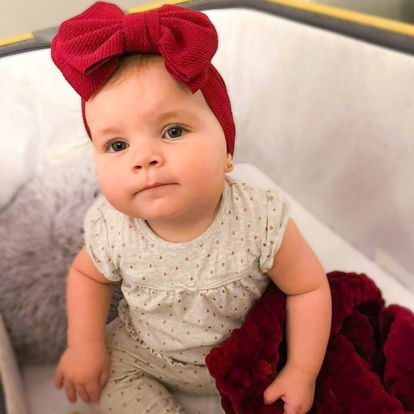 Large Bow Headband - Burgundy